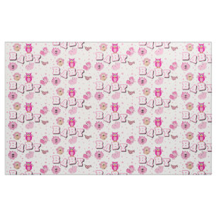 Tissu Motif animal bébé Pois roses