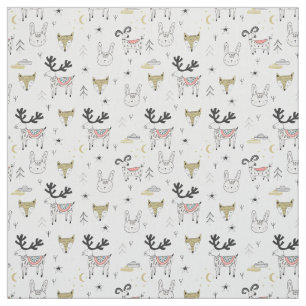 Tissu Motif animal de griffonnage de région boisée