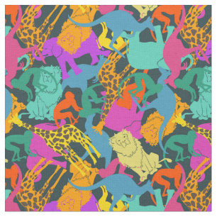 Tissu Motif animal de silhouettes