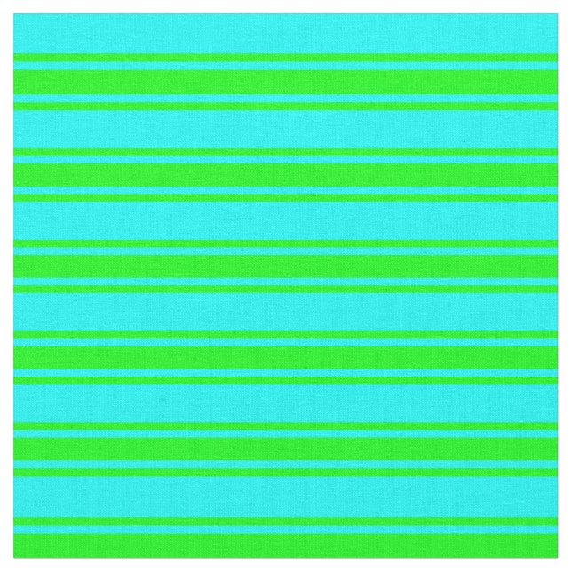 Tissu Motif Aqua & Lime strié/Linne (Fermer)