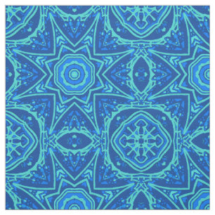 Tissu Motif Aquarelle Abstrait - Bleu Denim