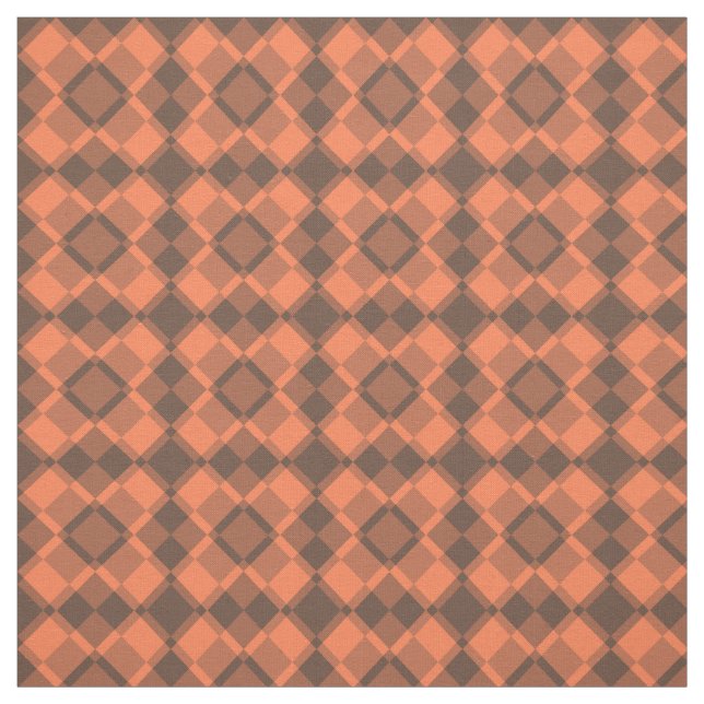 Tissu Motif Argyle à carreaux marron corail (Échantillon)