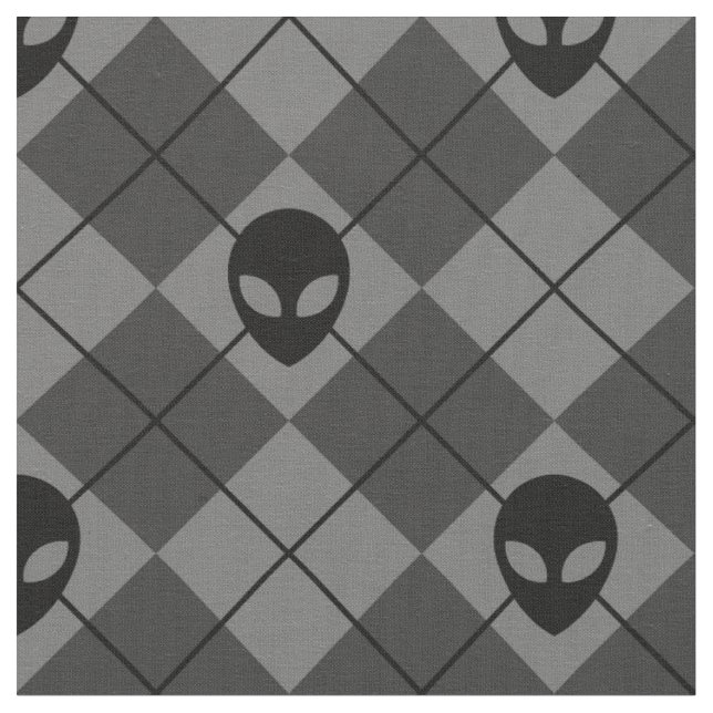 Tissu Motif Argyle Alien Noir et Gris (Fermer)
