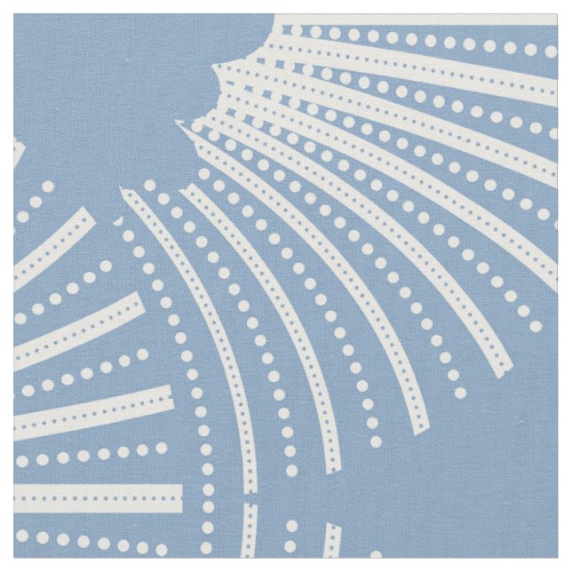 Tissu Motif Art déco blanc et bleu (Fermer)