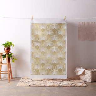 Tissu Motif art déco géométrique or