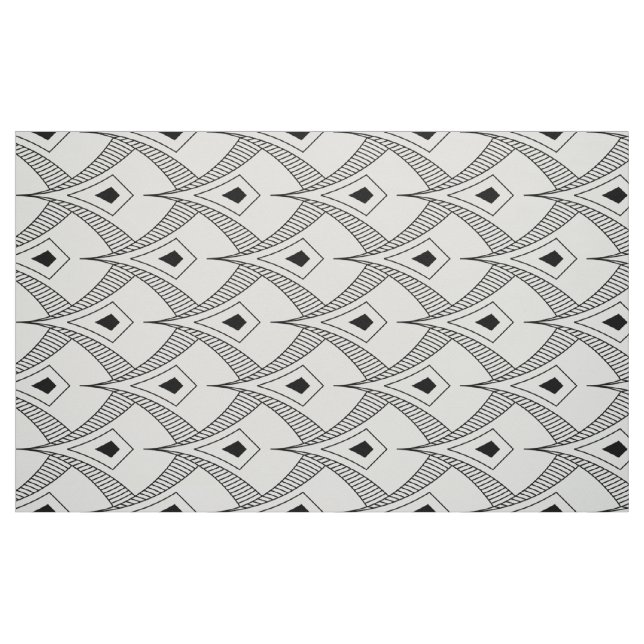 Tissu Motif art déco noir et blanc (Fat Quarter)