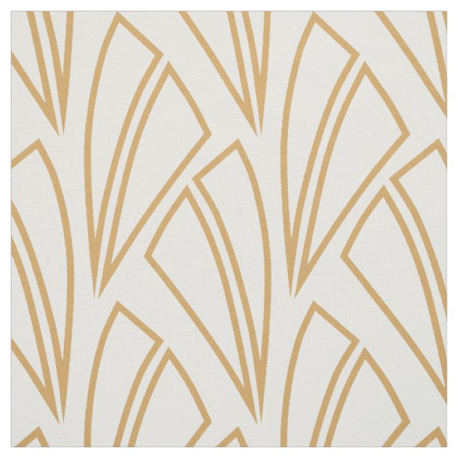 Tissu Motif Art déco or et blanc (Échantillon)