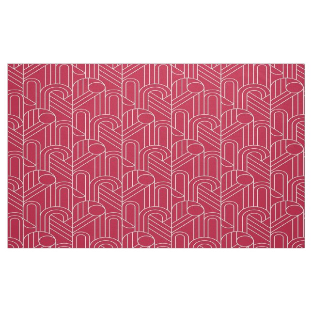 Tissu Motif Art déco rouge et blanc (Fat Quarter)