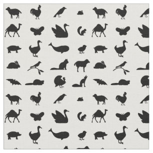 Tissu Motif artistique des silhouettes des animaux agraf