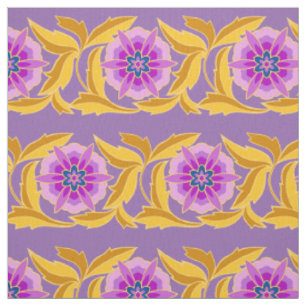 Tissu Motif asiatique traditionnel Six Flower Petal Moti