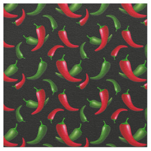 Tissu motif au chili en coton