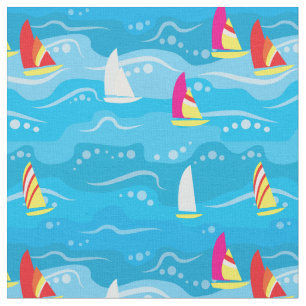 Tissu Motif au néon de yacht
