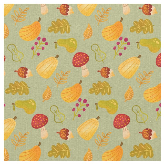 Tissu Motif automne mignon (Fermer)