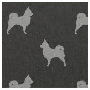 Tissu Motif aux cheveux longs de silhouettes de chiwawa
