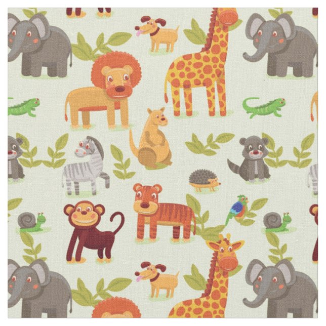 Tissu Motif avec des animaux de bande dessinée (Fermer)
