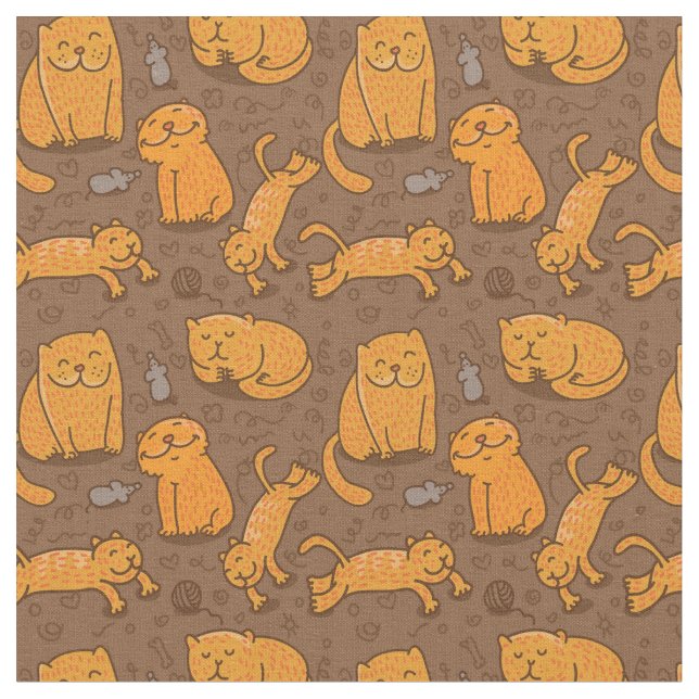Tissu Motif avec des chats (Fermer)
