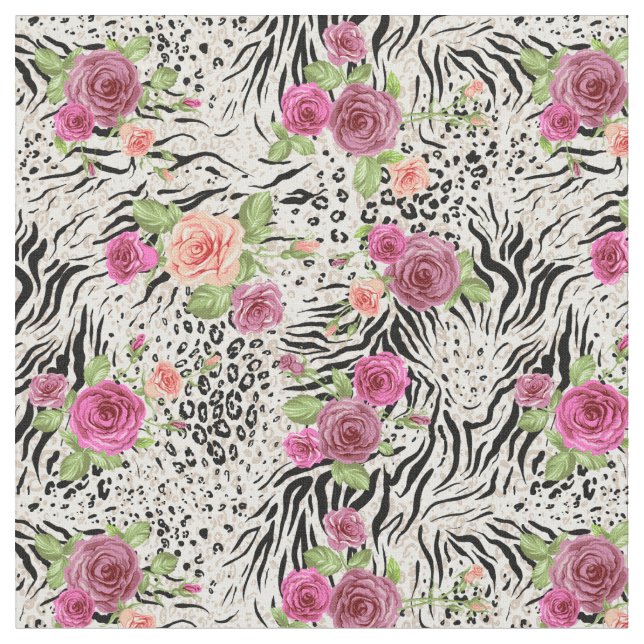 Tissu Motif avec des posters de animaux (Fermer)