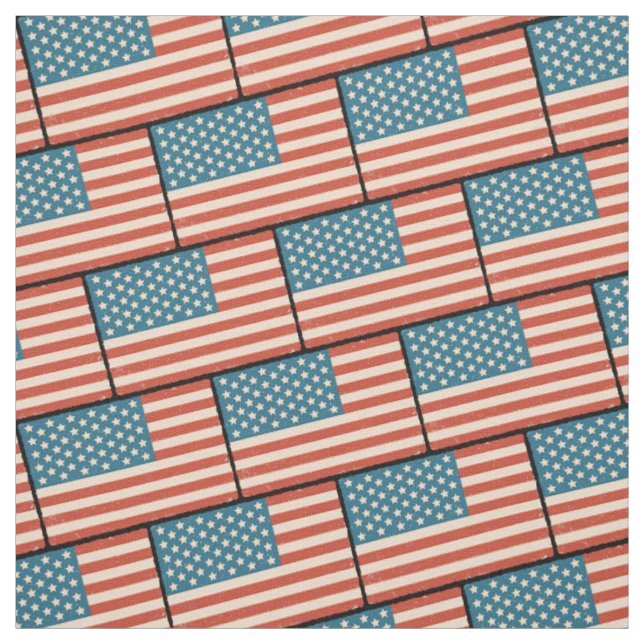 Tissu Motif avec drapeau vintage des États-Unis (Échantillon)