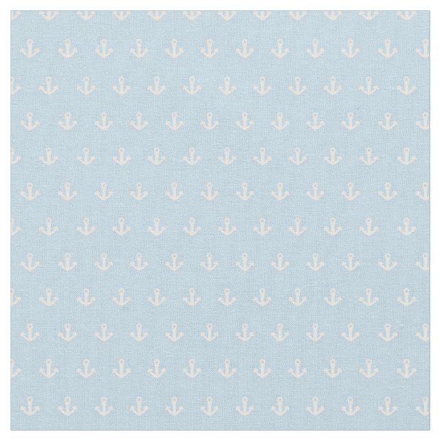 Tissu Motif avec les ancres blanches sur le bleu (Fermer)
