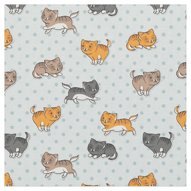 Tissu motif avec les chats drôles (Fermer)