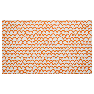 Tissu Motif avide - Orange sur blanc