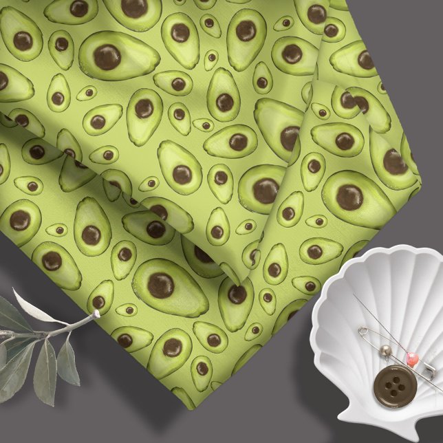 Tissu Motif Avocado Dessiné à la main ID376 (Créateur téléchargé)