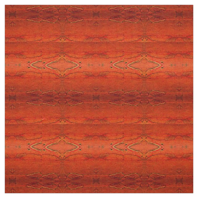 Tissu Motif aztèque orange (Échantillon)