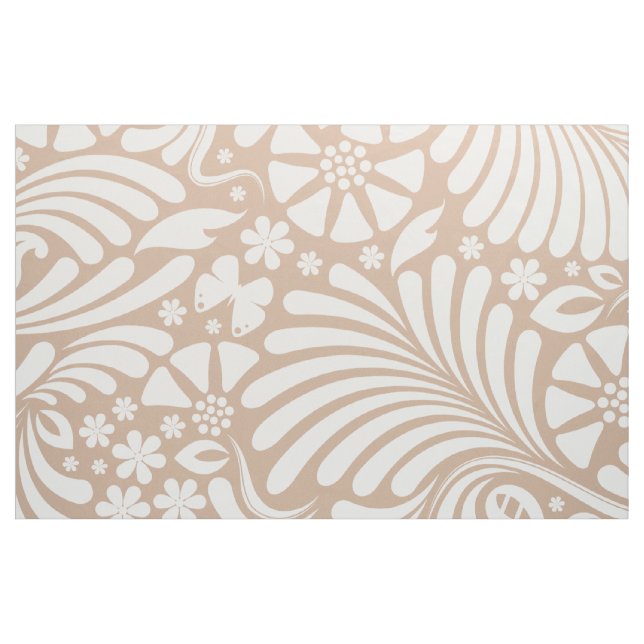 Tissu Motif baroque blanc et bronze (Fat Quarter)