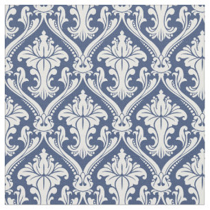 Tissu Motif baroque bleu marine de Damas