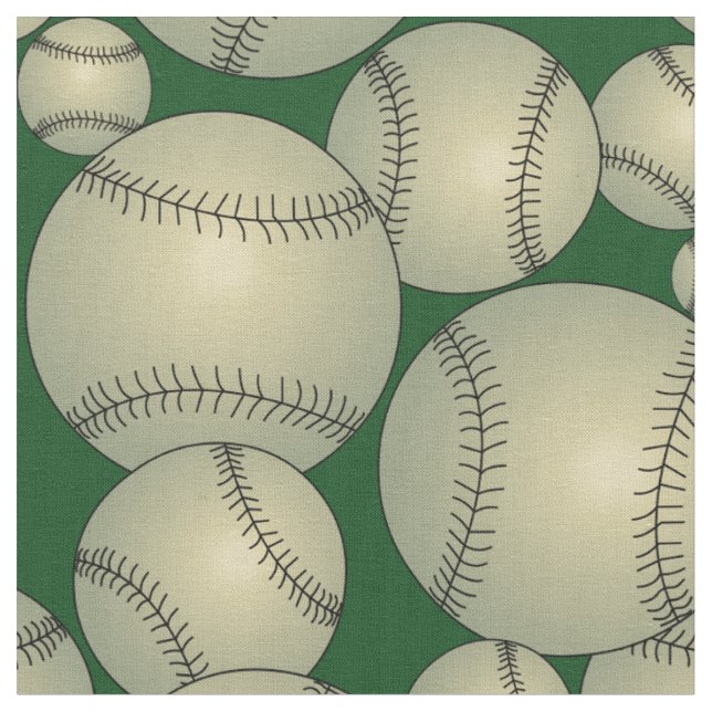 Tissu Motif Baseballs (Fermer)