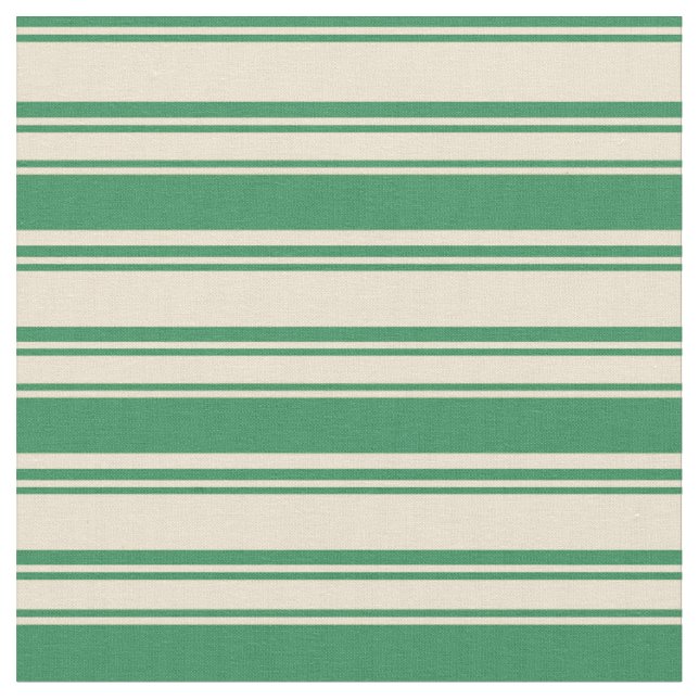 Tissu Motif Beige & Sea Green (Fermer)