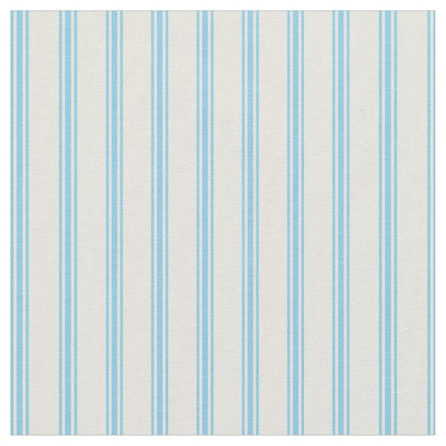 Tissu Motif Beige & Sky Blue Lines (Fermer)