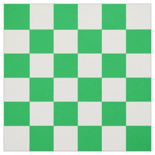 Tissu Motif blanc À damiers blanc vert