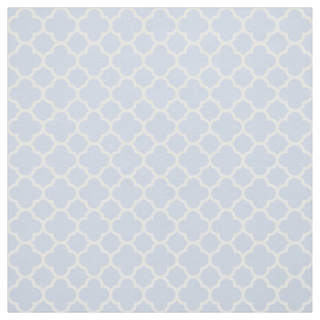 Tissu Motif blanc bleu-clair de Quatrefoil (Échantillon)