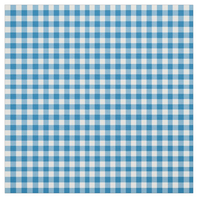 Tissu Motif blanc bleu de guingan de contrôle de (Échantillon)