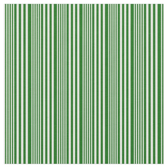 Tissu Motif blanc et vert foncé à rayures/rayures (Fermer)