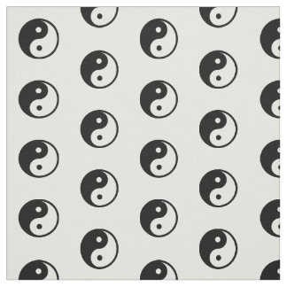 Tissu Motif blanc noir de symbole de Yin Yang