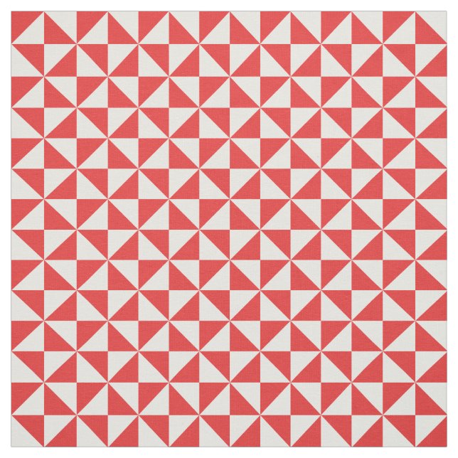 Tissu Motif blanc rouge moderne Triangles (Échantillon)