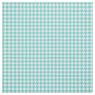 Tissu Motif blanc turquoise