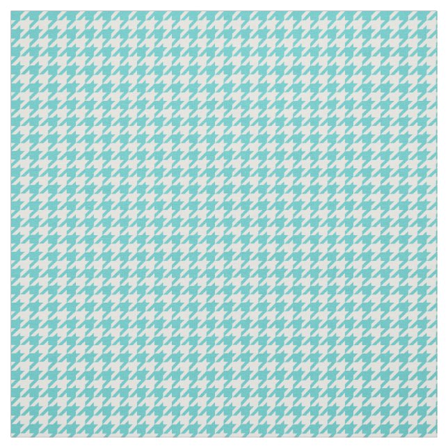 Tissu Motif blanc turquoise (Échantillon)