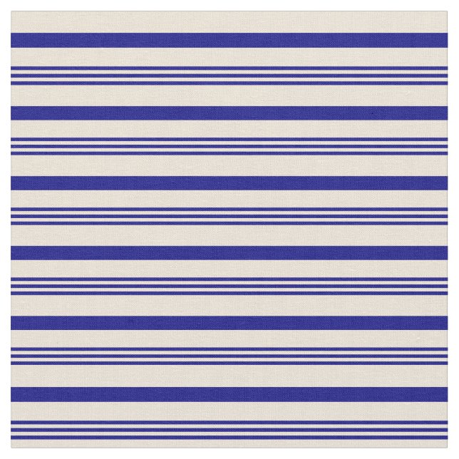 Tissu Motif Bleu & Bisque Stripes (Fermer)