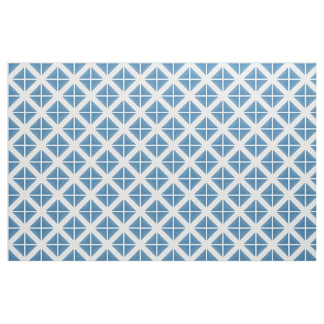 Tissu Motif bleu blanc tendance triangles (Yard)