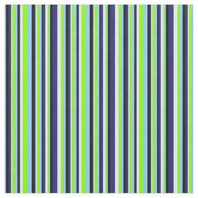Tissu Motif Bleu, Chartreuse, Blanc & Noir (Fermer)