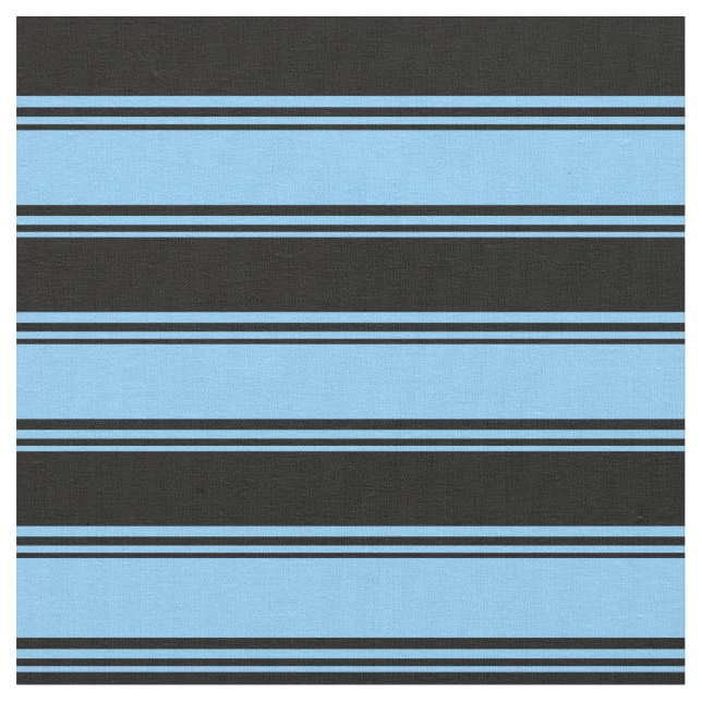 Tissu Motif bleu ciel clair et noir (Fermer)