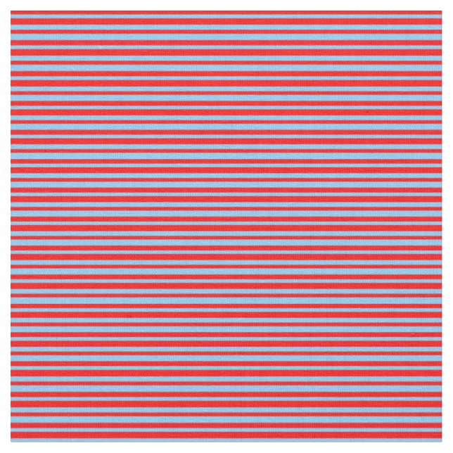 Tissu Motif bleu ciel clair et rouge (Fermer)