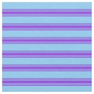 Tissu Motif bleu ciel clair et violet