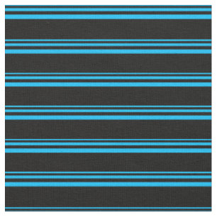 Tissu Motif bleu ciel profond et noir