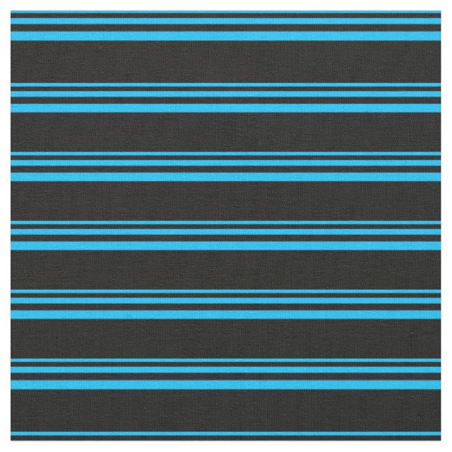 Tissu Motif bleu ciel profond et noir (Fermer)