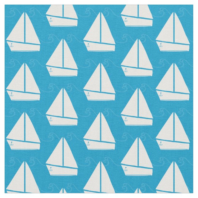 Tissu Motif bleu-clair de voilier (Fermer)