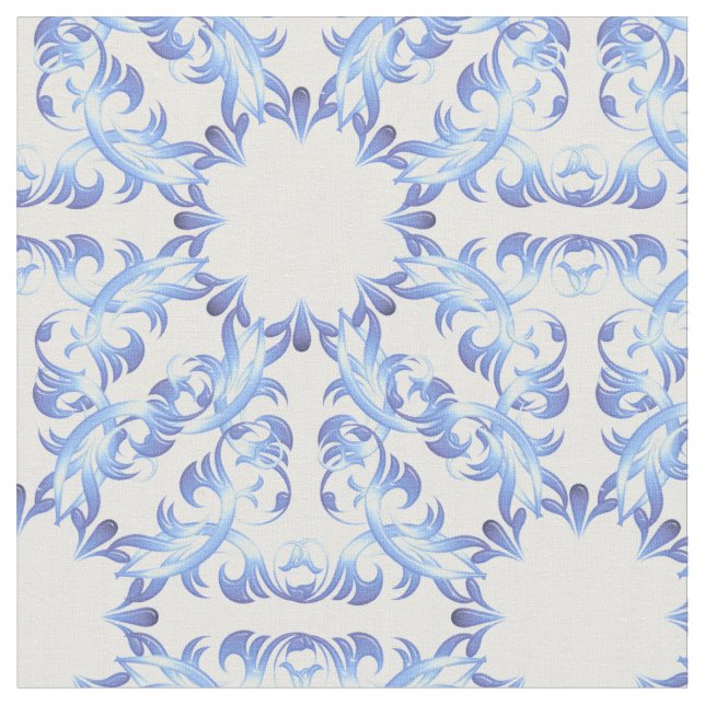 Tissu motif bleu damassé (Fermer)